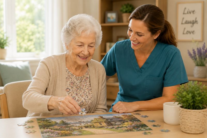 Memory care resident at Alpha Home a Waters Community